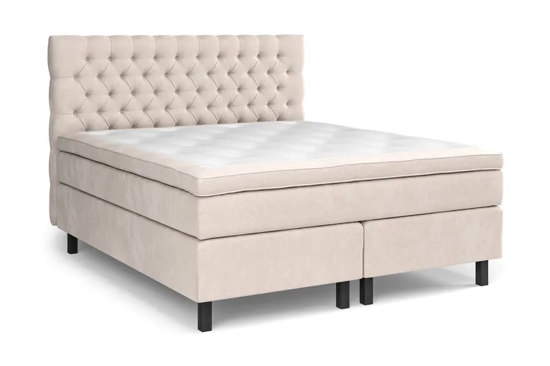 Sänkypaketti Celine 180x200 cm Sametti - Beige - Huonekalut - Sänky - Jenkkisängyt