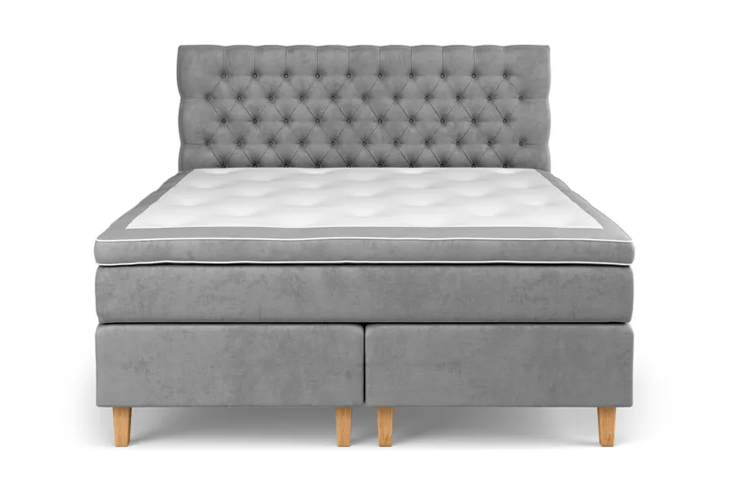Sänkypaketti Celine 180x200 cm Sametti - Harmaa - Huonekalut - Sänky - Jenkkisängyt