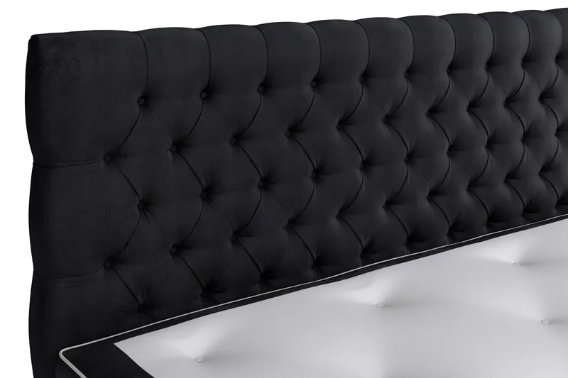 Sänkypaketti Celine 180x200 cm Sametti - Musta - Huonekalut - Sänky - Jenkkisängyt