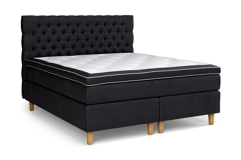 Sänkypaketti Celine 180x200 cm Sametti - Musta - Huonekalut - Sänky - Jenkkisängyt