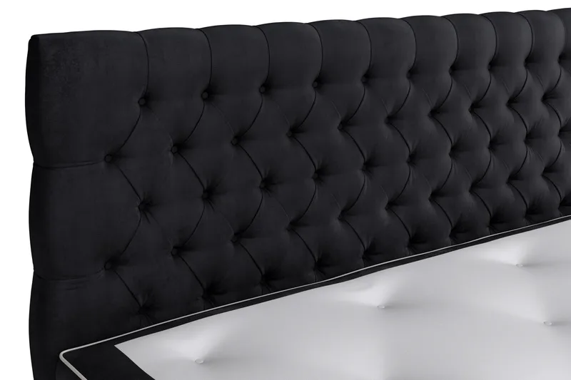 Sänkypaketti Celine 180x200 cm Sametti - Musta - Huonekalut - Sänky - Jenkkisängyt