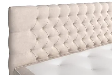 Sänkypaketti Celine 210x210 cm Sametti - Beige - Huonekalut - Sänky - Jenkkisängyt