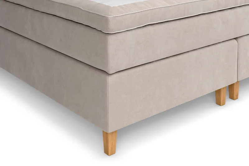 Sänkypaketti Celine 210x210 cm Sametti - Beige - Huonekalut - Sänky - Jenkkisängyt