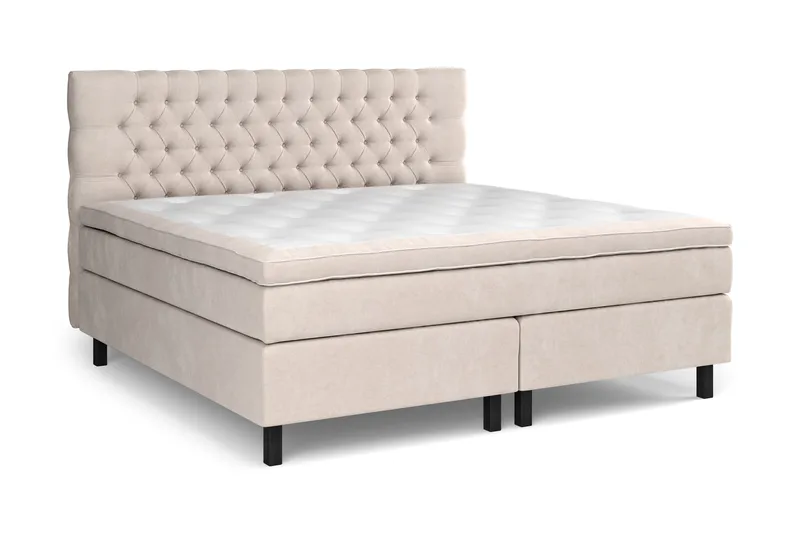 Sänkypaketti Celine 210x210 cm Sametti - Beige - Huonekalut - Sänky - Jenkkisängyt