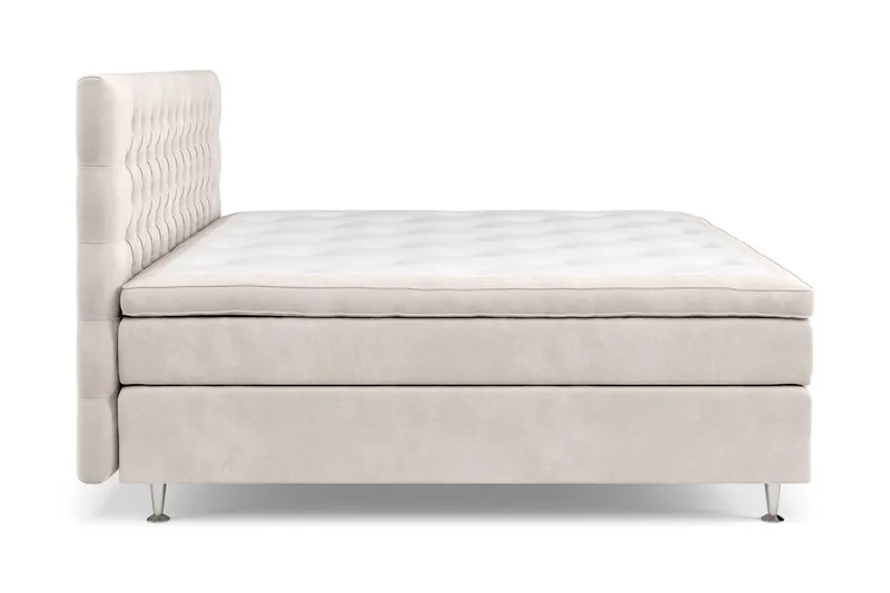 Sänkypaketti Celine 210x210 cm Sametti - Beige - Huonekalut - Sänky - Jenkkisängyt
