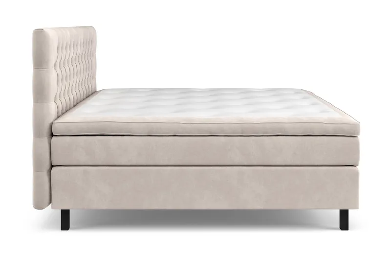 Sänkypaketti Celine 210x210 cm Sametti - Beige - Huonekalut - Sänky - Jenkkisängyt