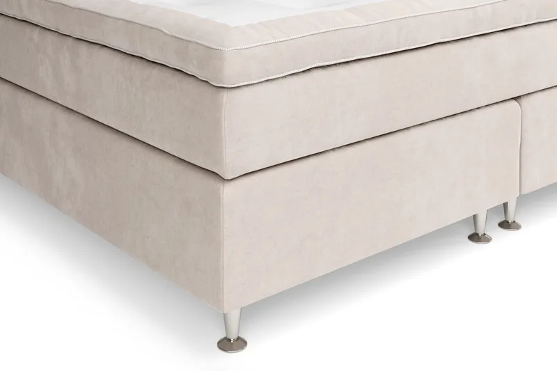 Sänkypaketti Celine 210x210 cm Sametti - Beige - Huonekalut - Sänky - Jenkkisängyt