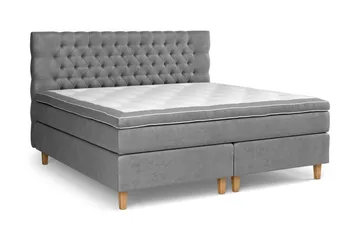 Sänkypaketti Celine 210x210 cm Sametti - Harmaa - Huonekalut - Sänky - Jenkkisängyt