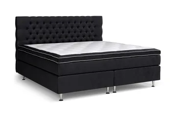 Sänkypaketti Celine 210x210 cm Sametti - Musta - Huonekalut - Sänky - Jenkkisängyt