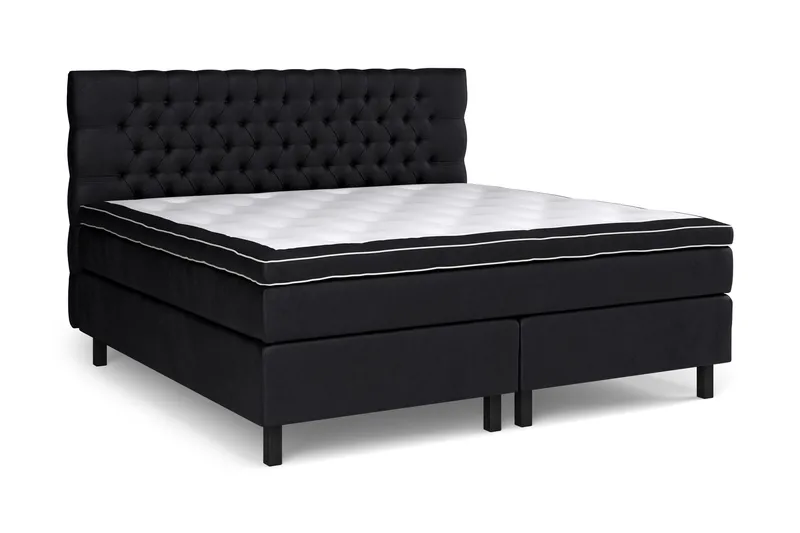 Sänkypaketti Celine 210x210 cm Sametti - Musta - Huonekalut - Sänky - Jenkkisängyt