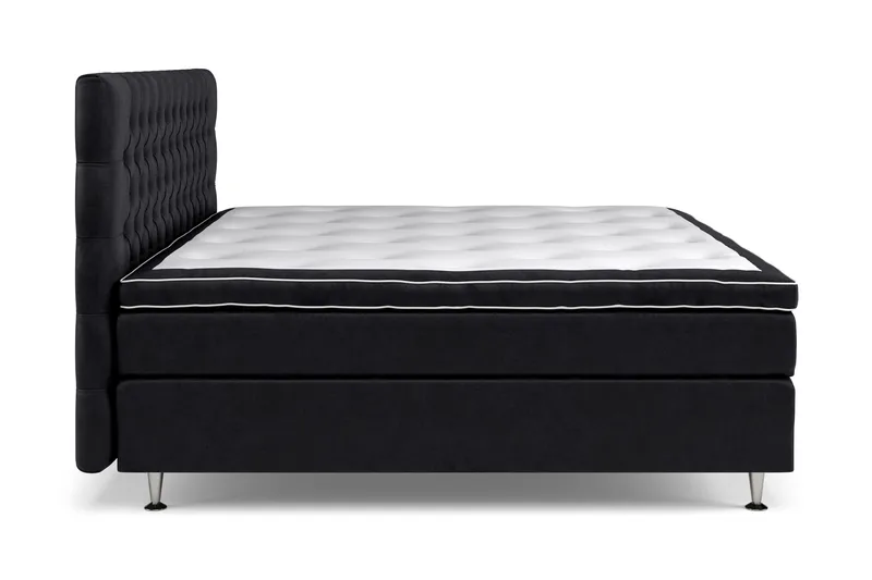 Sänkypaketti Celine 210x210 cm Sametti - Musta - Huonekalut - Sänky - Jenkkisängyt