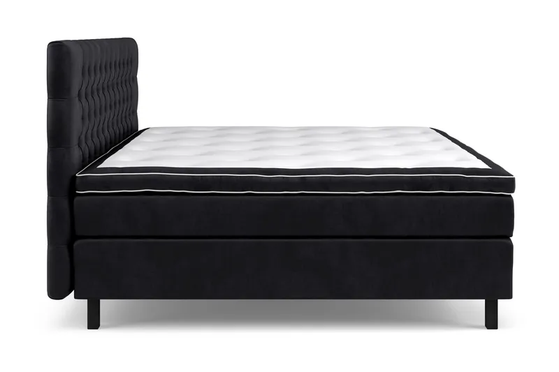 Sänkypaketti Celine 210x210 cm Sametti - Musta - Huonekalut - Sänky - Jenkkisängyt