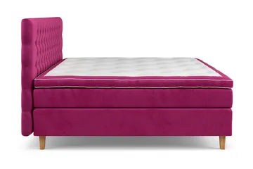 Sänkypaketti Celine 210x210 cm Sametti - Roosa - Huonekalut - Sänky - Jenkkisängyt