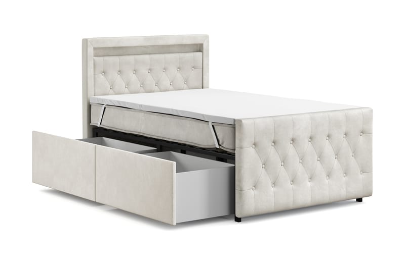 Sänkypaketti Celio Light 120x200 Laatikko - Beige - Huonekalut - Sänky - Jenkkisängyt