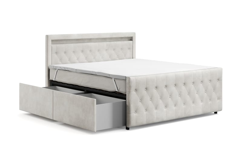 Sänkypaketti Celio Light 180x200 Laatikko - Beige - Huonekalut - Sänky - Jenkkisängyt
