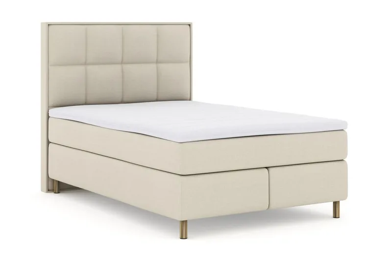 Sänkypaketti Choice No 3 140x200 Kova/Medium - Beige/Kuparijalat - Huonekalut - Sänky - Jenkkisängyt