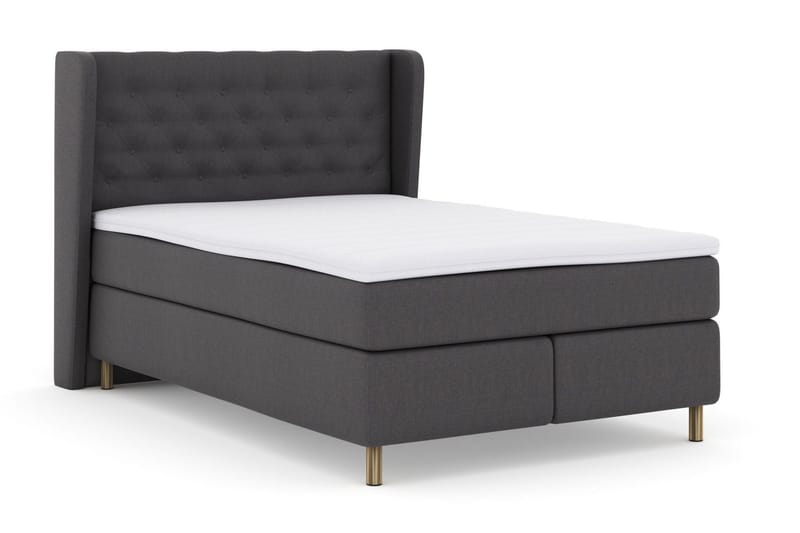 Sänkypaketti Choice No 3 140x200 Kova/Medium - Tummanharmaa/Kuparijalat - Huonekalut - Sänky - Jenkkisängyt