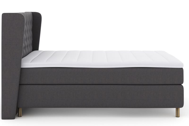 Sänkypaketti Choice No 3 140x200 Kova/Medium - Tummanharmaa/Kuparijalat - Huonekalut - Sänky - Jenkkisängyt
