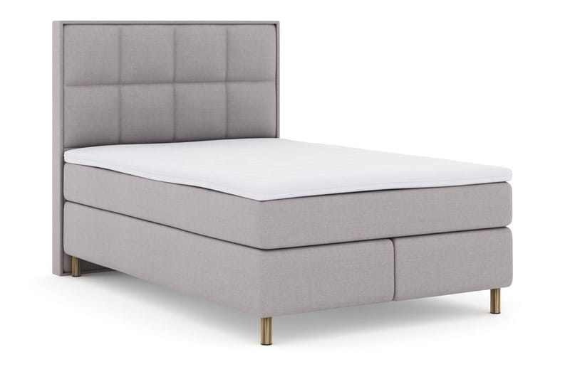 Sänkypaketti Choice No 3 140x200 Medium - Vaaleanharmaa/Kuparijalat - Huonekalut - Sänky - Jenkkisängyt