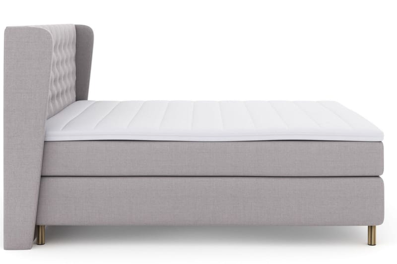 Sänkypaketti Choice No 3 160x200 Medium - Vaaleanharmaa/Kuparijalat - Huonekalut - Sänky - Jenkkisängyt