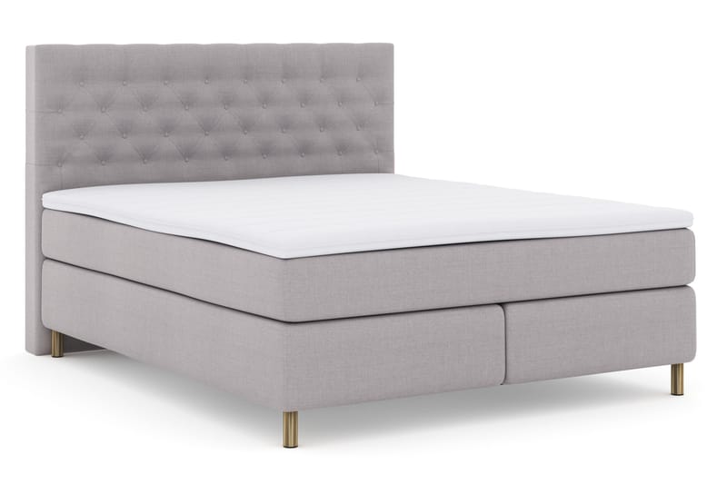 Sänkypaketti Choice No 3 180x200 Kova - Vaaleanharmaa/Kuparijalat - Huonekalut - Sänky - Jenkkisängyt