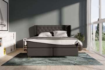 Sänkypaketti Choice No 4 120x200 Kova - Tummanharmaa/Metallijalat - Huonekalut - Sänky - Jenkkisängyt