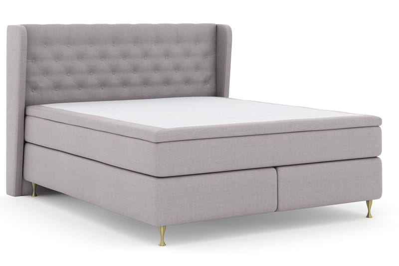 Sänkypaketti Choice No 4 160x200 Kova - Vaaleanharmaa/Kulta Jalat - Huonekalut - Sänky - Jenkkisängyt