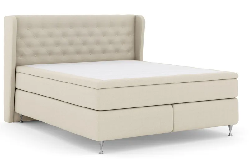 Sänkypaketti Choice No 4 180x200 Kova/Medium - Beige/Hopeajalat - Huonekalut - Sänky - Jenkkisängyt