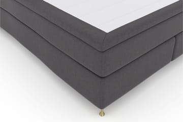 Sänkypaketti Choice No 4 180x200 Kova/Medium - Tummanharmaa/Kulta Jalat - Huonekalut - Sänky - Jenkkisängyt