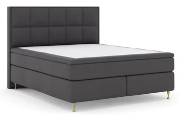 Sänkypaketti Choice No 4 180x200 Kova/Medium - Tummanharmaa/Kulta Jalat - Huonekalut - Sänky - Jenkkisängyt