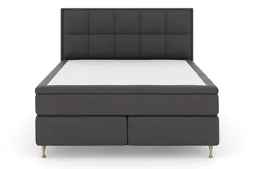 Sänkypaketti Choice No 4 180x200 Kova/Medium - Tummanharmaa/Kulta Jalat - Huonekalut - Sänky - Jenkkisängyt