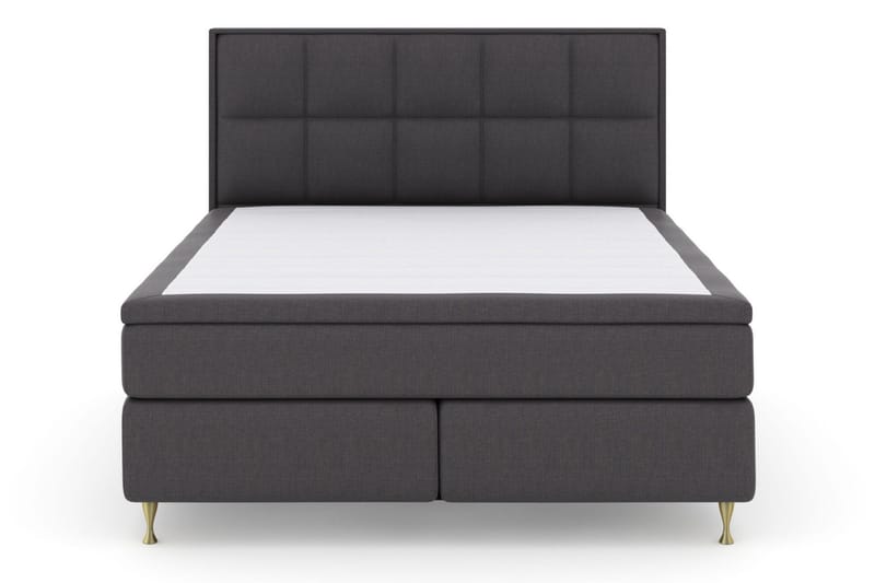 Sänkypaketti Choice No 4 180x200 Kova/Medium - Tummanharmaa/Kulta Jalat - Huonekalut - Sänky - Jenkkisängyt