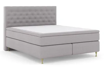 Sänkypaketti Choice No 4 180x200 Kova/Medium - Vaaleanharmaa/Kulta Jalat - Huonekalut - Sänky - Jenkkisängyt