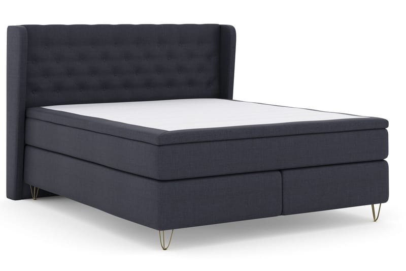 Sänkypaketti Choice No 4 180x200 Medium - Sininen/V-Malli Metallijalat - Huonekalut - Sänky - Jenkkisängyt