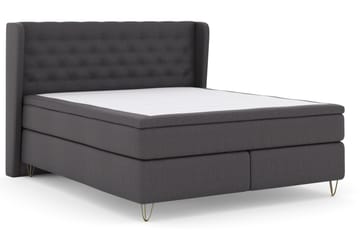 Sänkypaketti Choice No 5 160x200 Kova Watergel - T.harmaa/V-malli Metallijalat - Huonekalut - Sänky - Jenkkisängyt