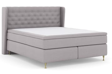 Sänkypaketti Choice No 5 160x200 Kova/Medium Watergel - Vaaleanharmaa/Kulta Jalat - Huonekalut - Sänky - Jenkkisängyt