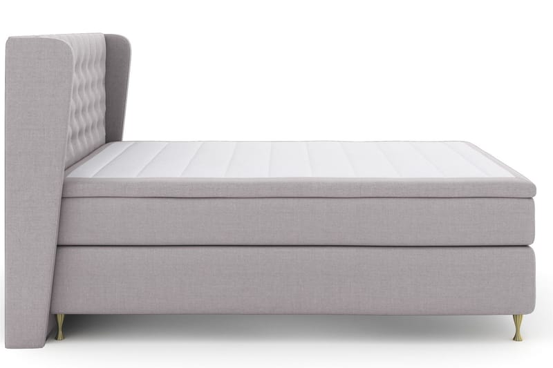 Sänkypaketti Choice No 5 160x200 Kova/Medium Watergel - Vaaleanharmaa/Kulta Jalat - Huonekalut - Sänky - Jenkkisängyt