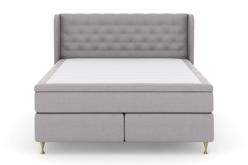 Sänkypaketti Choice No 5 160x200 Kova/Medium Watergel - Vaaleanharmaa/Kulta Jalat - Huonekalut - Sänky - Jenkkisängyt