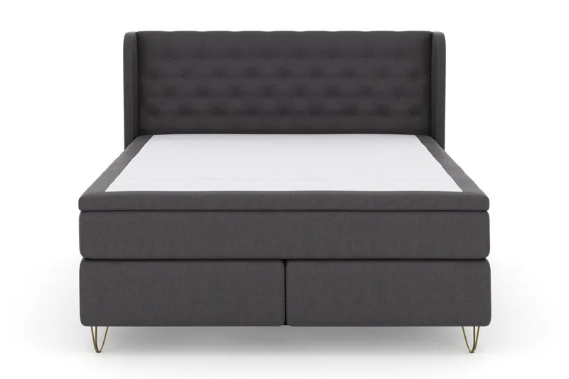 Sänkypaketti Choice No 5 160x200 Medium Lateksi - T.harmaa/V-malli Metallijalat - Huonekalut - Sänky - Jenkkisängyt