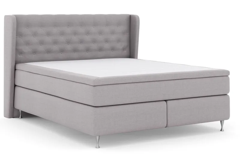 Sänkypaketti Choice No 5 180x200 Kova Watergel - Vaaleanharmaa/Hopeajalat - Huonekalut - Sänky - Jenkkisängyt
