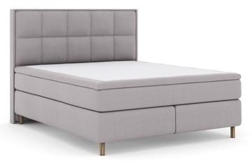 Sänkypaketti Choice No 5 180x200 Kova/Medium Watergel - Vaaleanharmaa/Kuparijalat - Huonekalut - Sänky - Jenkkisängyt