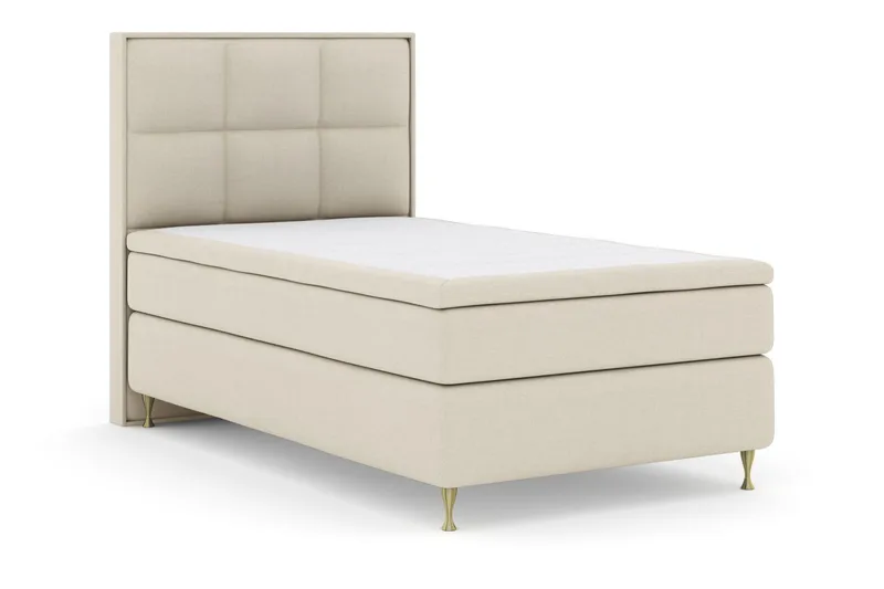 Sänkypaketti Choice No 6 120x200 Kova Memory/Pussijousi - Beige/Kulta Jalat - Huonekalut - Sänky - Jenkkisängyt