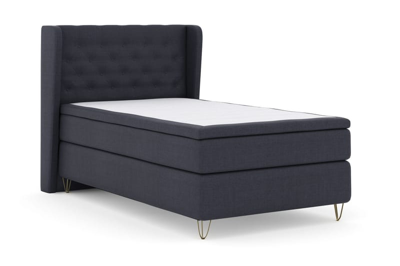Sänkypaketti Choice No 6 120x200 Kova Memory/Pussijousi - Sininen/V-Malli Metallijalat - Huonekalut - Sänky - Jenkkisängyt