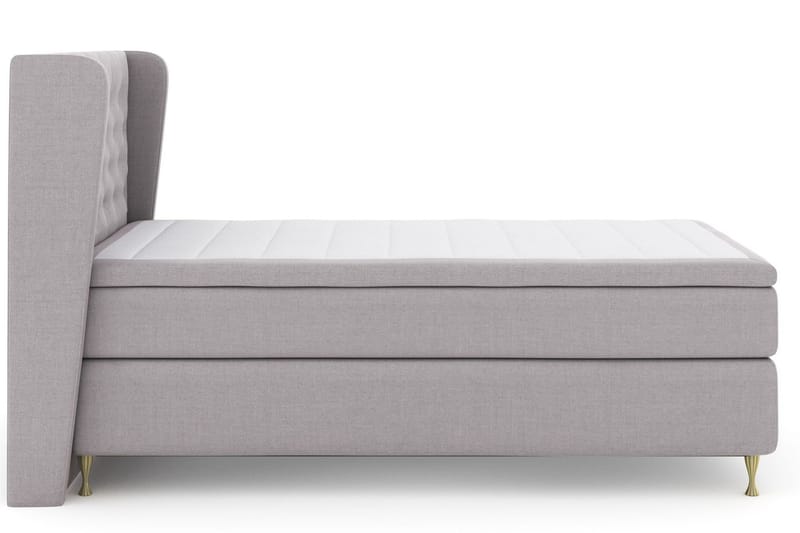 Sänkypaketti Choice No 6 120x200 Kova Watergel - Vaaleanharmaa/Kulta Jalat - Huonekalut - Sänky - Jenkkisängyt