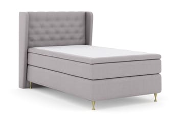 Sänkypaketti Choice No 6 120x200 Kova Watergel - Vaaleanharmaa/Kulta Jalat - Huonekalut - Sänky - Jenkkisängyt