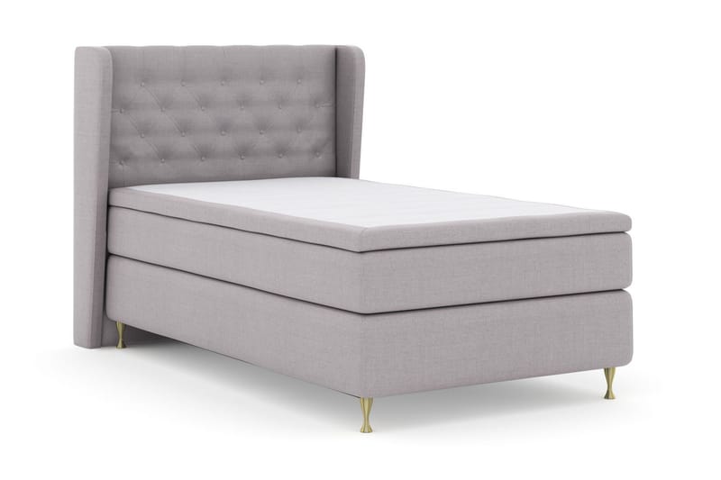 Sänkypaketti Choice No 6 120x200 Kova Watergel - Vaaleanharmaa/Kulta Jalat - Huonekalut - Sänky - Jenkkisängyt