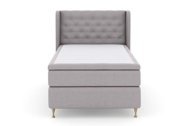 Sänkypaketti Choice No 6 120x200 Kova Watergel - Vaaleanharmaa/Kulta Jalat - Huonekalut - Sänky - Jenkkisängyt