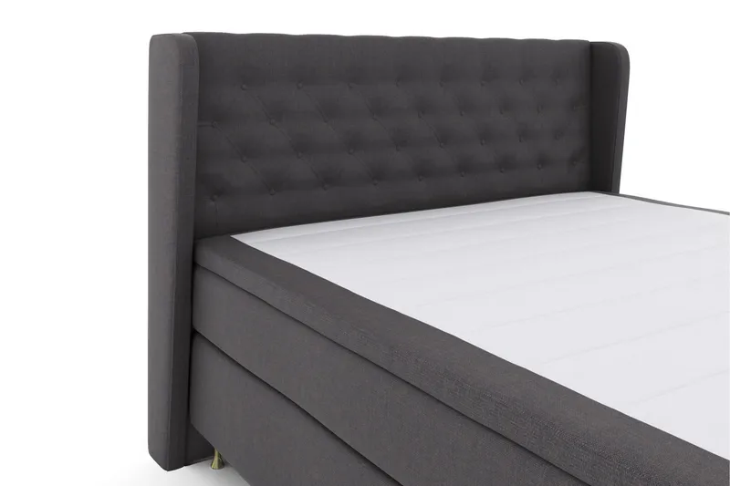 Sänkypaketti Choice No 6 180x200 Kova Watergel - Tummanharmaa/Kulta Jalat - Huonekalut - Sänky - Jenkkisängyt