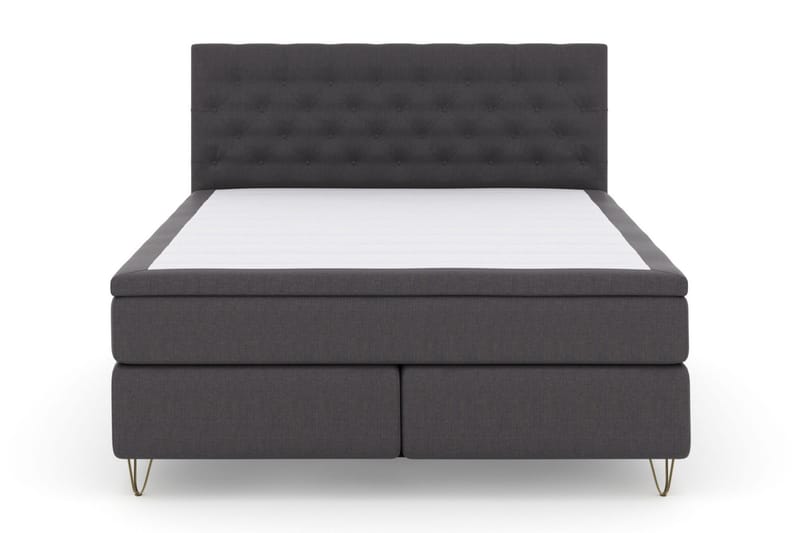 Sänkypaketti Choice No 6 210x210 Kova/Medium Watergel - T.harmaa/V-malli Metallijalat - Huonekalut - Sänky - Jenkkisängyt
