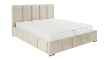 Cleaton sängynrunko 180x200 cm säilytystilalla, HVILA-joustinpatja ja sijauspatja memoryvaahdosta sekä pestävä päällinen - Beige - Huonekalut - Sänky - Sänkypaketti